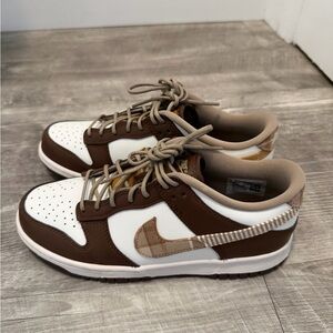 Nike dunks brown plaid checkered 6Y
